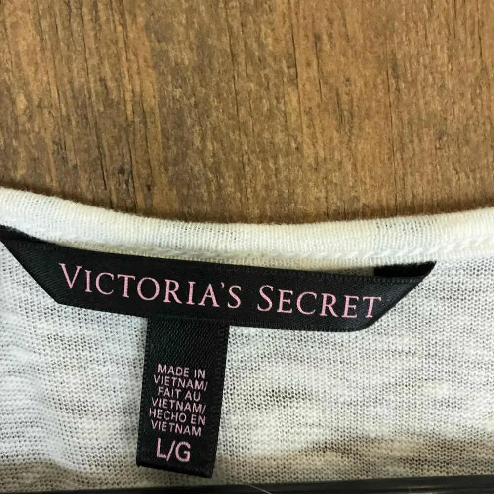 Victoria's Secret Womens Shirt White Lace Cape Scoop Neck Semi Sheer Large - Picture 6 of 14